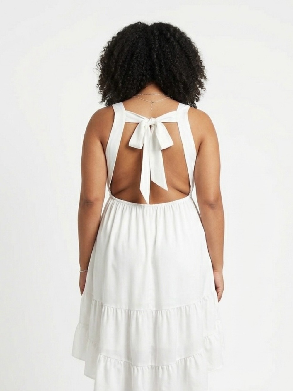 White High-Low Halter Sundress - XL - Picture 2 of 8